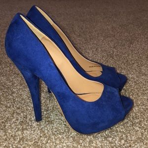 Blue Suede Heels, High Heels, Forever 21 Stiletto